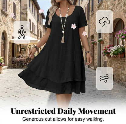 Women's Casual Loose Fit Short Sleeve Dress