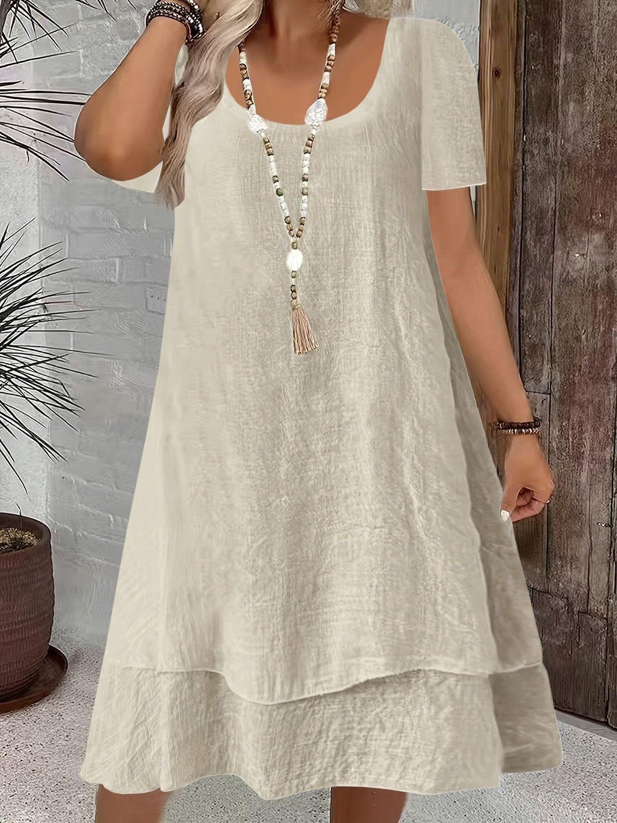 Women's Casual Loose Fit Short Sleeve Dress
