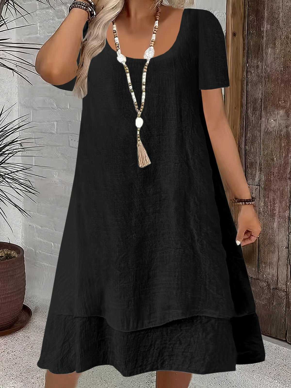 Women's Casual Loose Fit Short Sleeve Dress